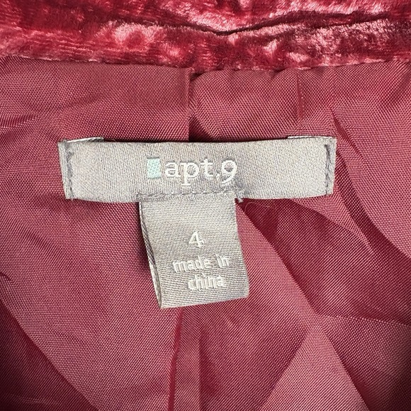 Apt 9 Crushed Velvet Blazer Womens‎ Size 4 Dark Romantic Whimsigoth Steampunk - Picture 6 of 8